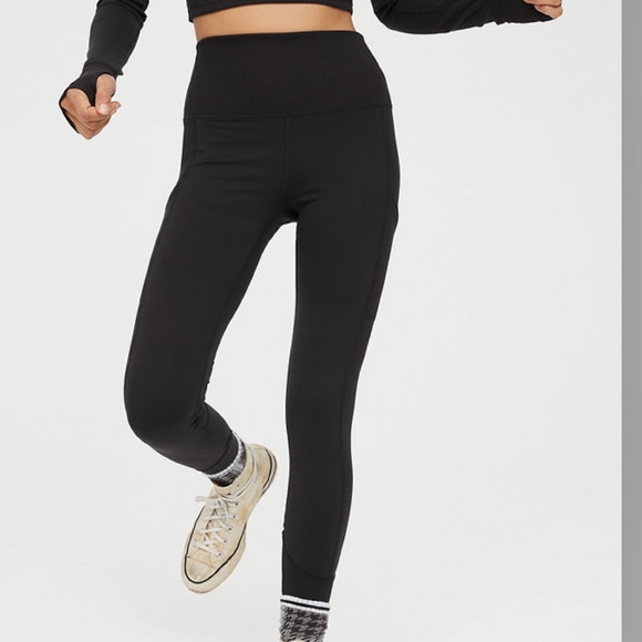 aerie Pants & Jumpsuits Offline By Aerie The Hugger Ribbed Pocket